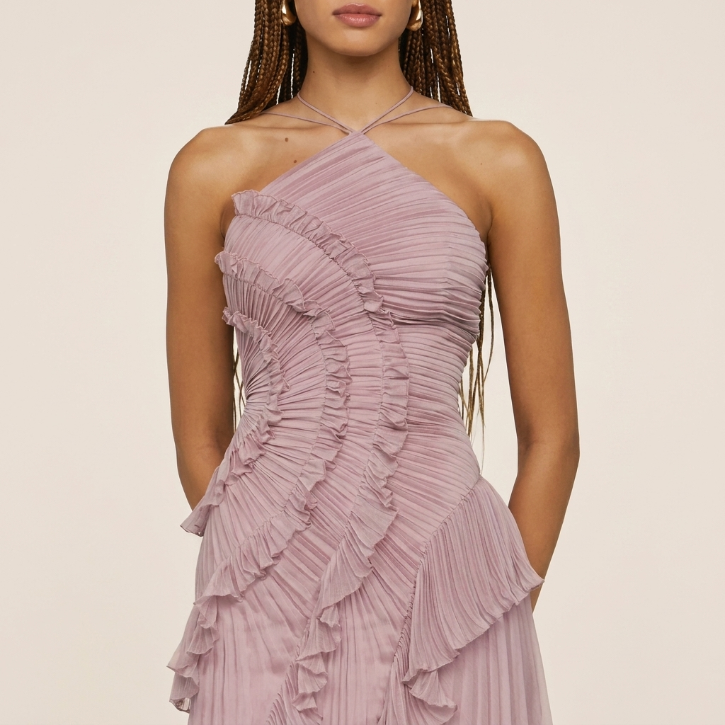 Saint Vanta Chiffon Kleid